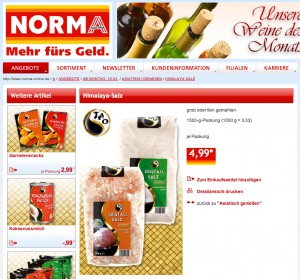 Gesalzene Preise: Für das Himalaya-Salz bei Norma muss man tief in die Tasche greifen, mit einem positiven Effekt auf die Gesundheit können Konsumenten jedoch nicht rechnen.